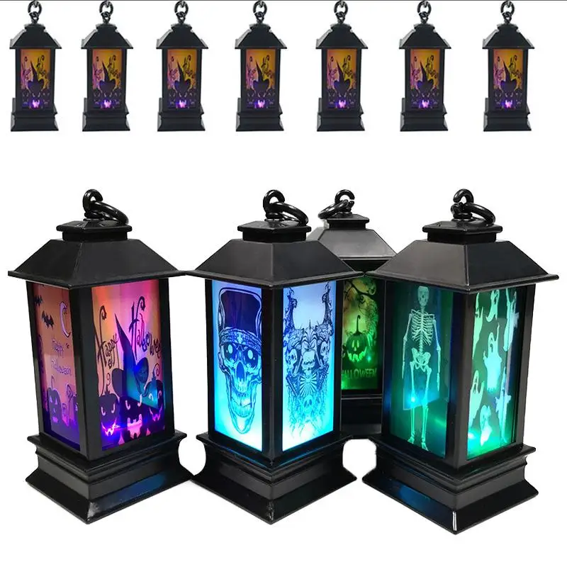 

Halloween LED Pumpkin Light Hanging Lantern Creative Romantic Home Decor Kids Lamp Party Pumpkin Lamp Skeleton Garden Witch Bat