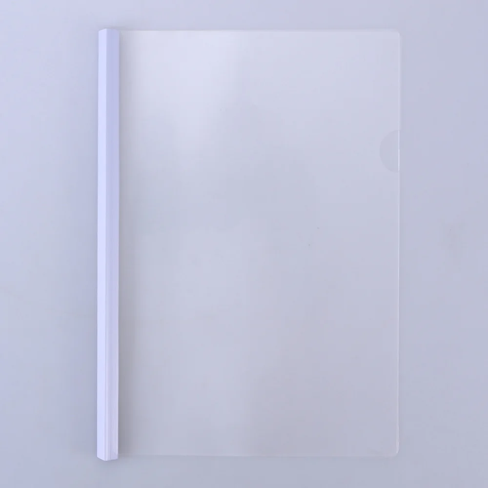 

10pcs Transparent File Folder Sliding Bar Report Covers for A4 Report Display Cover Organizer Binder (White