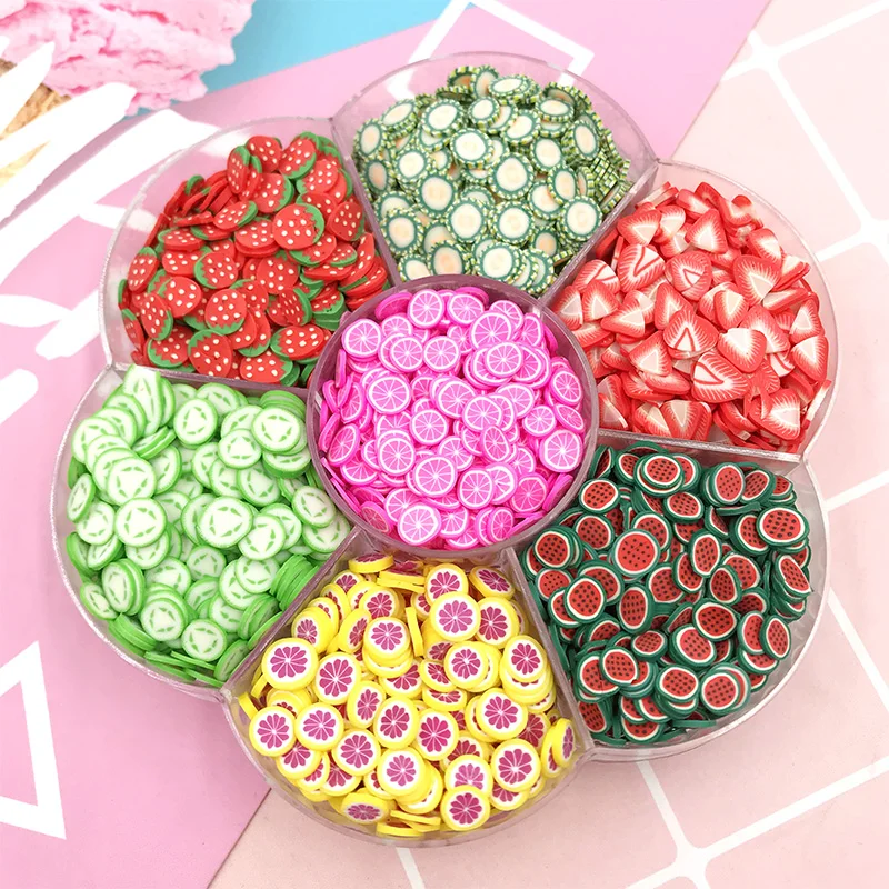 1 коробка мягкая полимерная глина в виде животных цветов фруктов 5 мм | Дом и сад