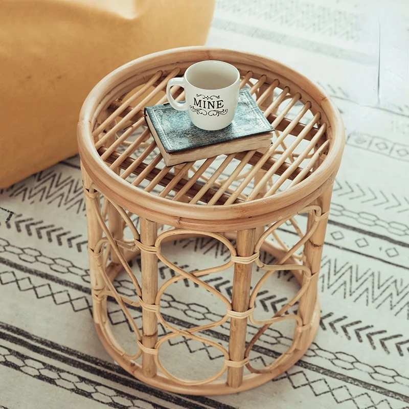 

Rattan Small Coffee Table Simple Modern Creative Bedroom Mini Nordic Sofa Side Removable Storage Balcony Table