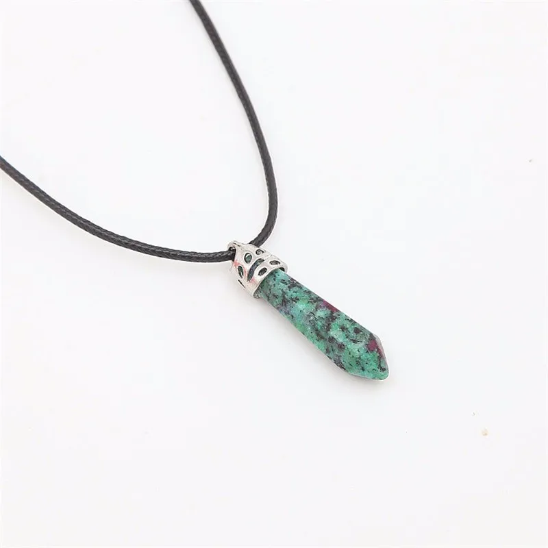 Natural Quartz Pendant Stone Hexagonal Pillar Pendants Necklace Chakra Healing Crystal Point Gem Necklaces For Women Jewelry
