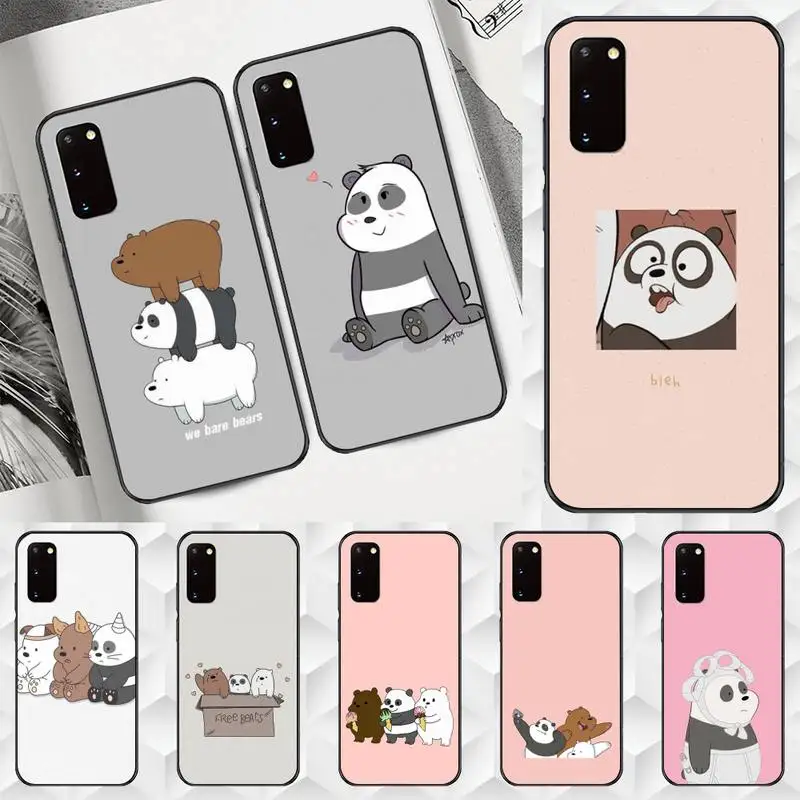 

South Korea Three Bare Bear Free Phone Case For Xiaomi Mi11 Mi10 Mi9 Mi8 Mi6 5x 6x Note10 3 2 Pro MAX Plus 10t Lite Fundas Cover