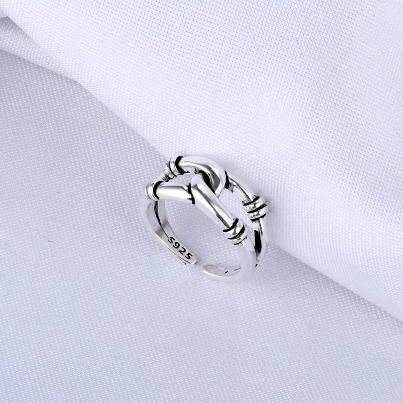 

MrZMsZ luxurious Adjustable Open Ring TeIen Girls 2021 Trendy Gift Vintage 925 Sterling Silver Rings for Women Fashion Jewelry