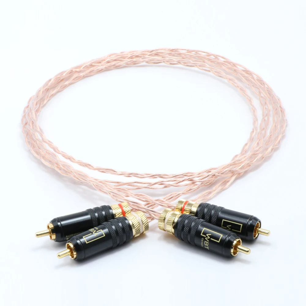 

New 3TC Pure Copper Analogue RCA Cable Super Soft RCA TO RCA Interconnect Cable HIFI Phono For DAC DVD Amplifier