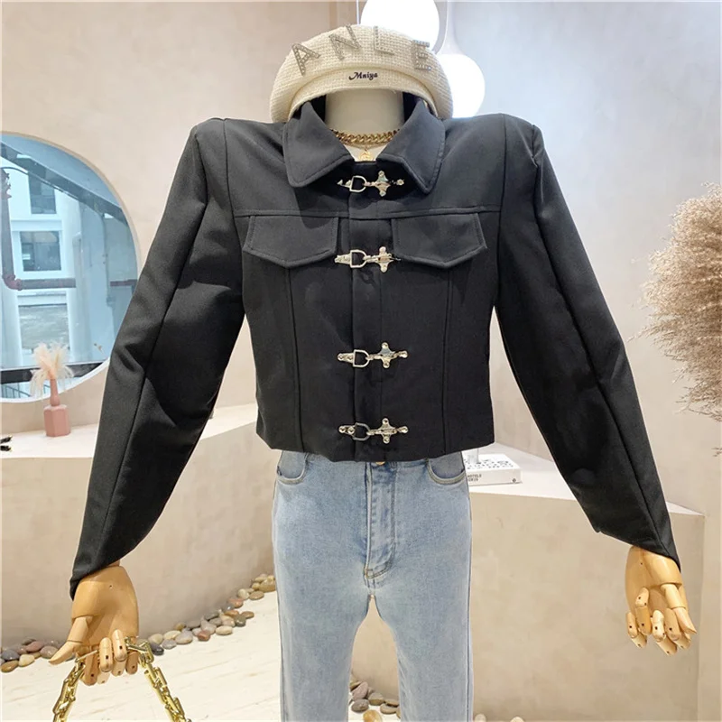 

Новая дизайнерская женская одежда, осень 2021, костюм для инструментов, короткая куртка, чувственный темперамент, маленький костюм, куртка, тр...