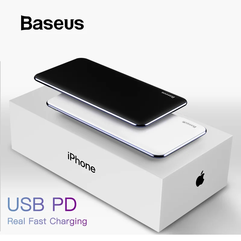 Baseus USB PD быстрое зарядное устройство для iPhone Xs Max XR 2018X8 8 Plus power Bank 3A Быстрая зарядка usb type C power bank