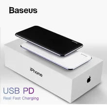 Baseus USB PD быстрое зарядное устройство для iPhone Xs Max XR 2018X8 8 Plus power Bank 3A Быстрая зарядка usb type C power bank