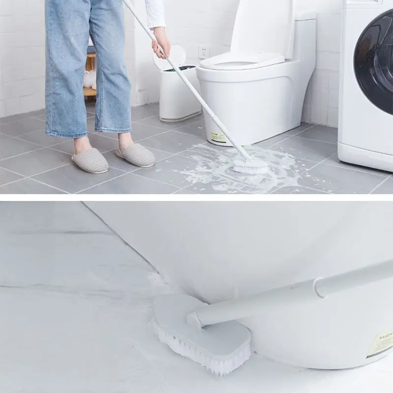 Вращающаяся длинная ручка Чистящая щетка Скраб легкий съемный для ванной