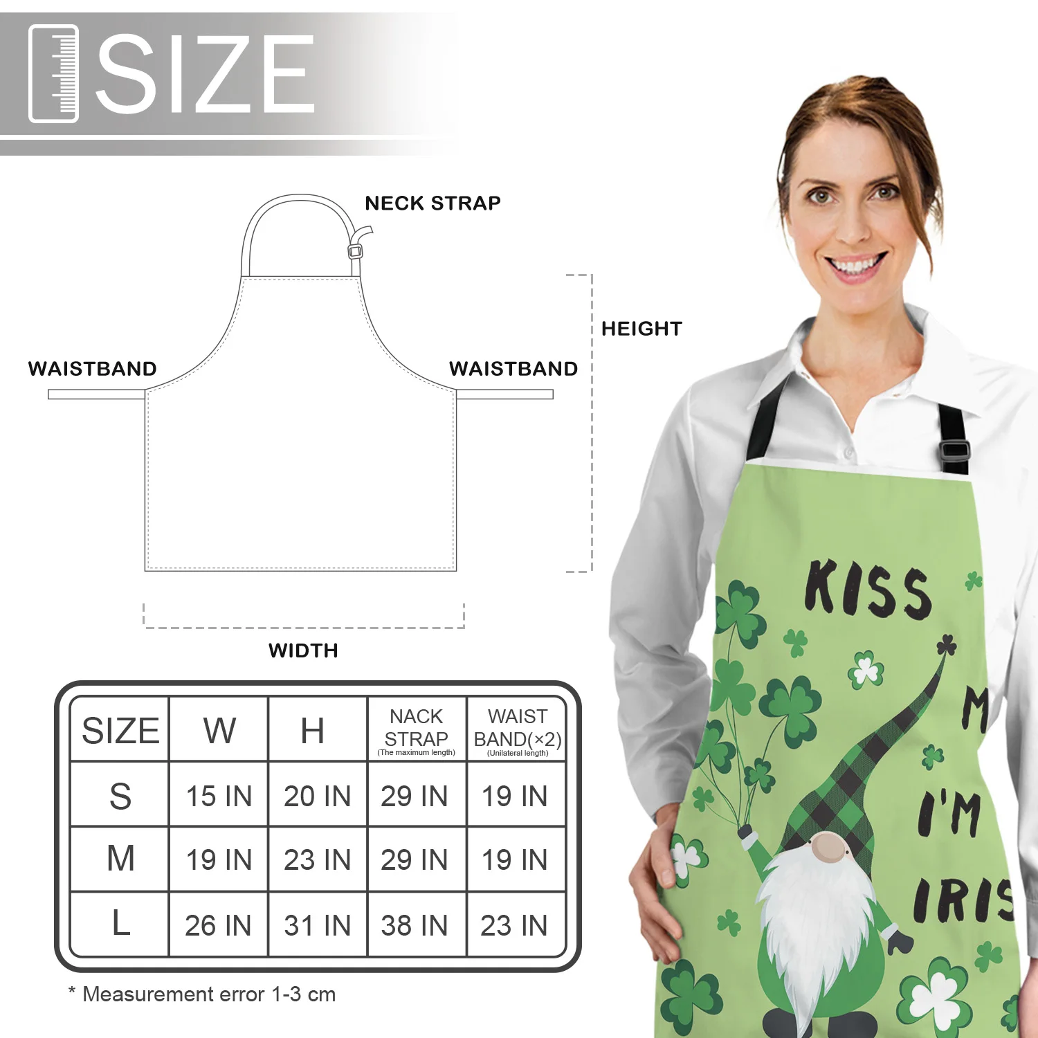 Зеленый Кухонный Фартук с клевером для женщин мужчин шеф-повара официанта кафе