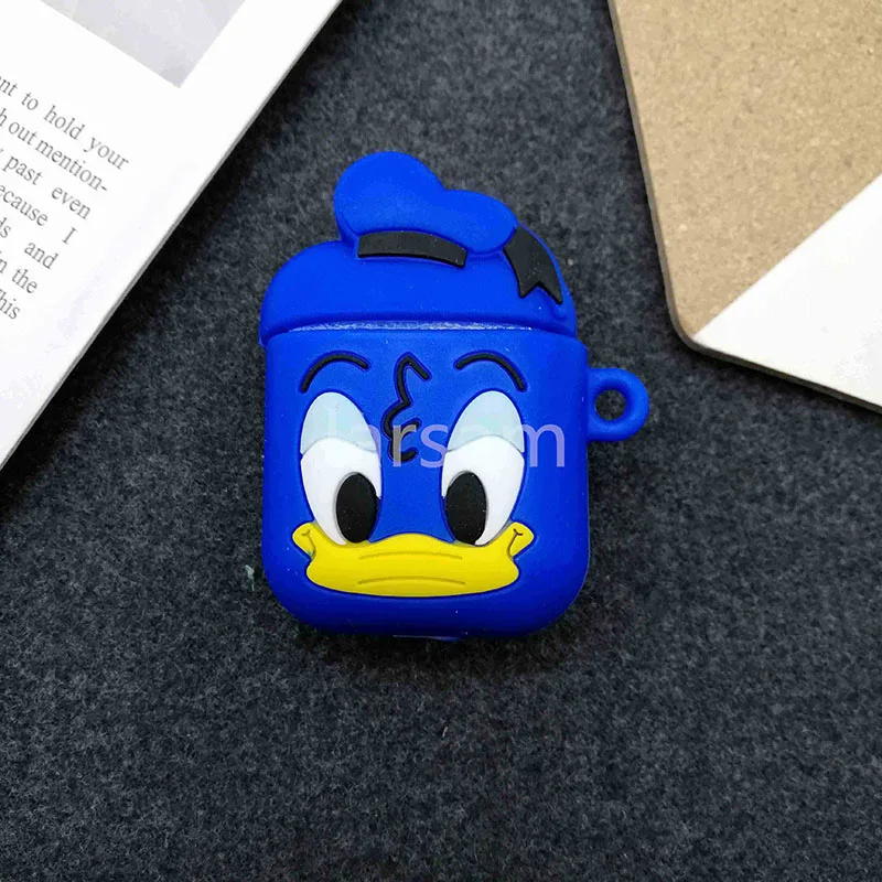 Boy Duck Мультяшный для airpod беспроводной Чехол для наушников для Apple AirPods 2 Силиконовый чехол для зарядки наушников Защитный чехол для AirPods - Цвет: Boy Duck