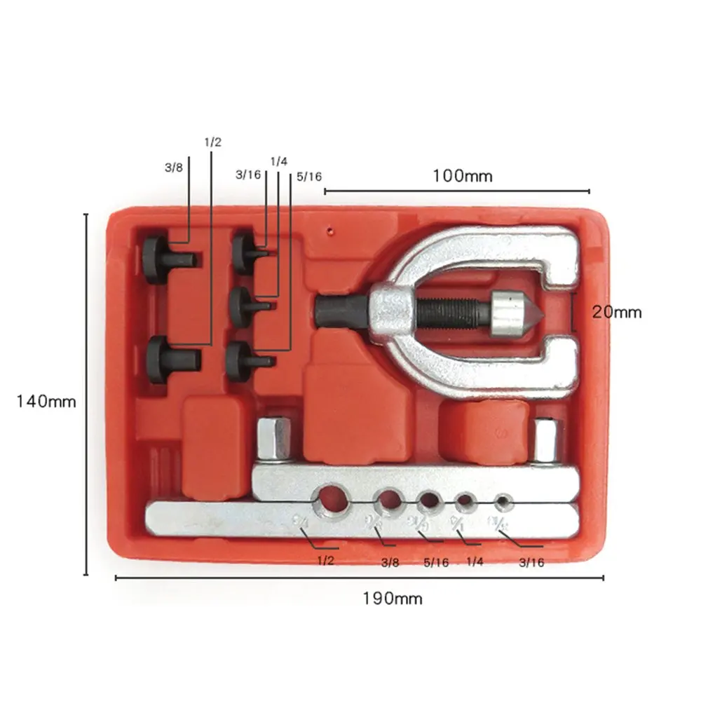 Набор инструментов для двойного фларирования тормозных трубок и трубопроводов топливной системы для автомобилей.