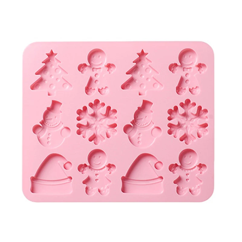 

Gingerbread man snowflake snowman christmas chocolate silicone mold biscuit candy food supplement cake mold