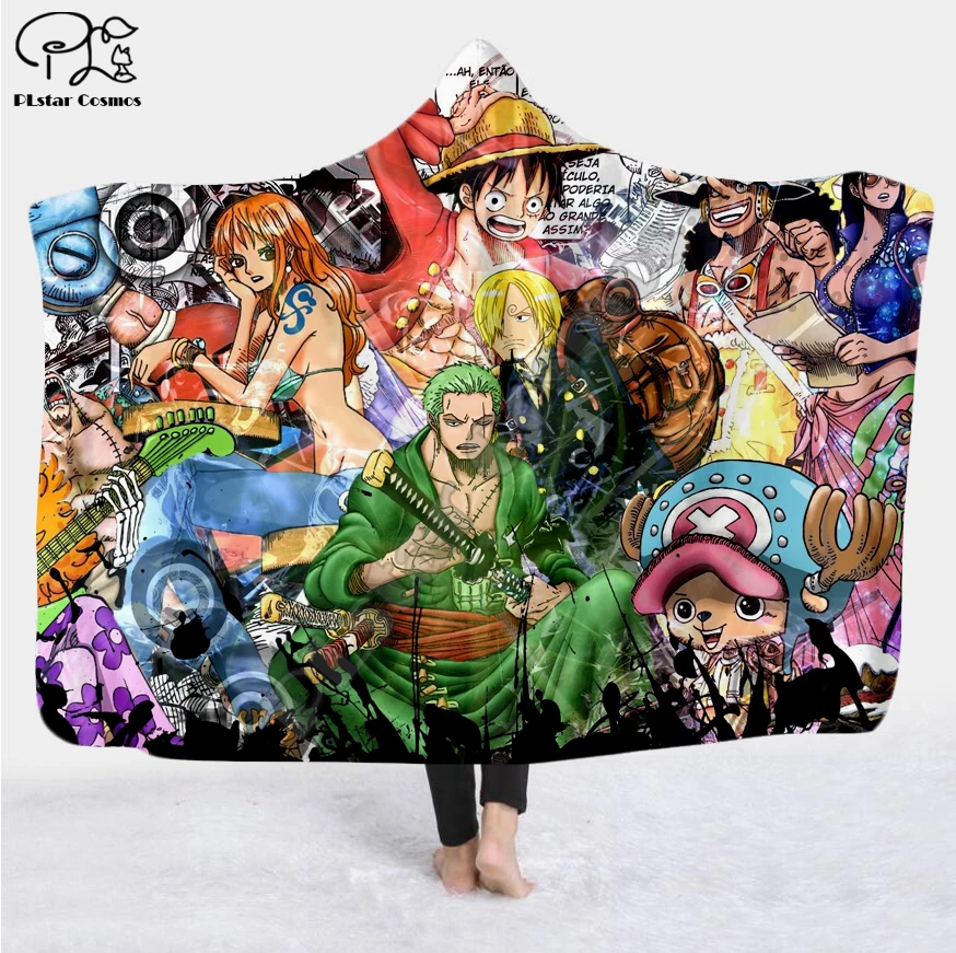 Аниме одна штука мультфильм картины одеяло с капюшоном 3D полный принт носимое