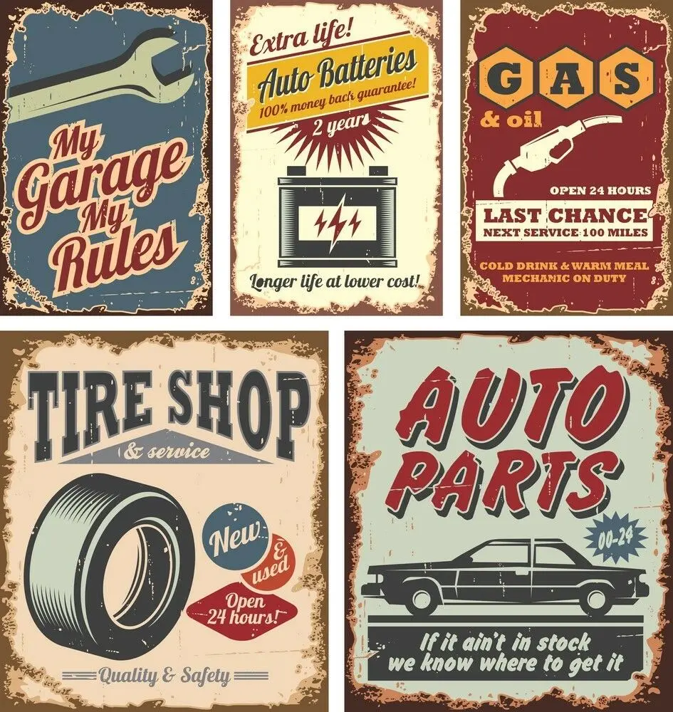Винтажная наклейка для гаража масляный гоночный Hotrod винтажный Автомобиль