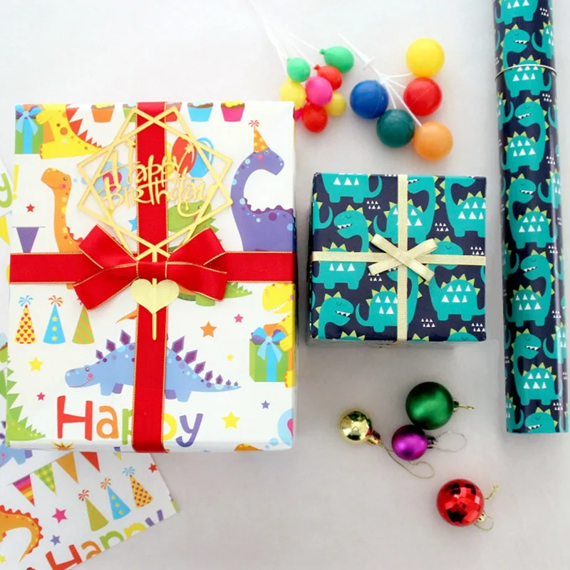 70x50 см динозавр Радуга Единорог День Святого Валентина подарочная бумага