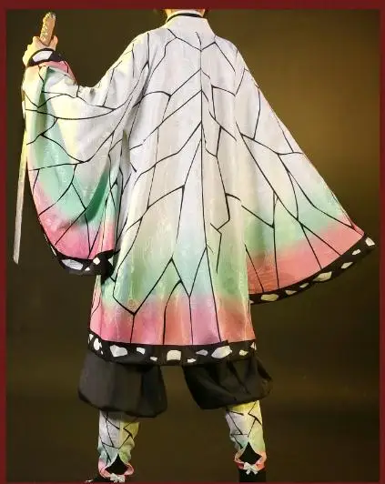 Shinobu coat only Аниме! Убийца демона: Kimetsu no Yaiba Iguro Obanai Kochou Shinobu кимоно косплей костюм на Хэллоуин H - Цвет: Shinobu coat only