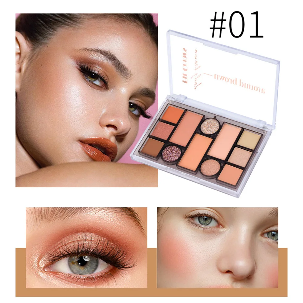 12 Colors Eyeshadow Palette Earthy Pearly Matte Long Lasting makeup set Eye Shadow Blush High Gloss Cosmetics Plate | Красота и