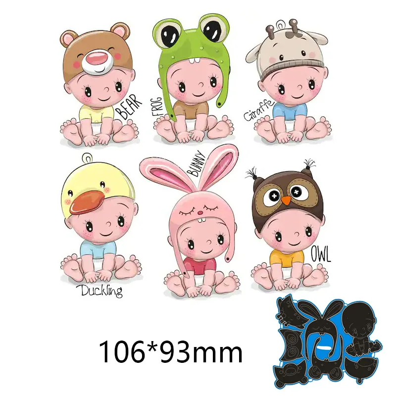

Metal Cutting Dies Cute baby dress up new for decoration card DIY Scrapbooking stencil Paper Album template Dies 10.6*9.3mm