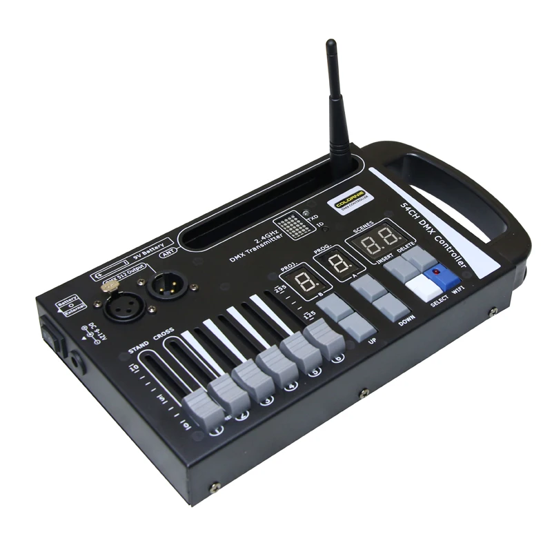 54CH DMX Console Ручной мини беспроводной контроллер dmx для дома KTV DJ сценический светильник может использовать 9 В батарея Move сценический светильник ing консоль - Цвет: 54CH DMX Console