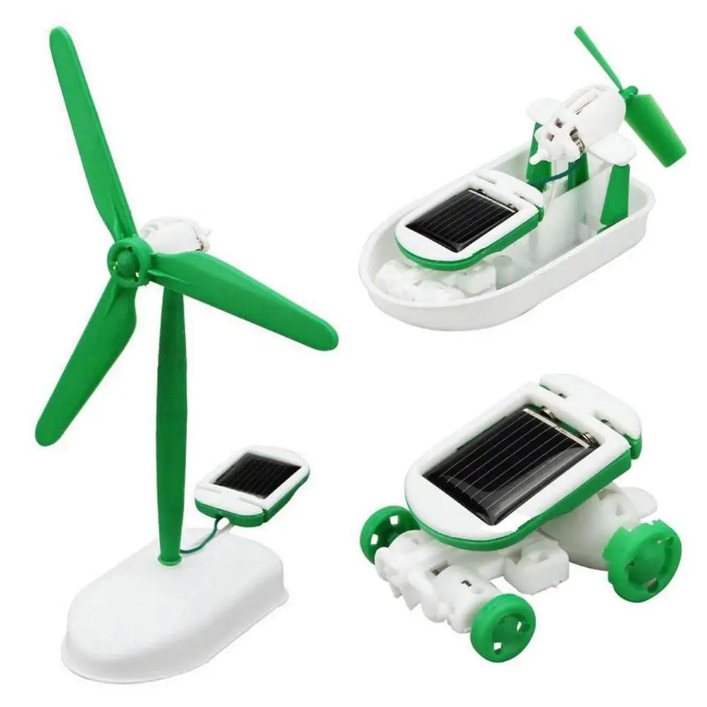 

Montessori Diy Assembly 6 In 1 Solar Panel Puppies Science Plane Toy Kid Educational Kit S0C4