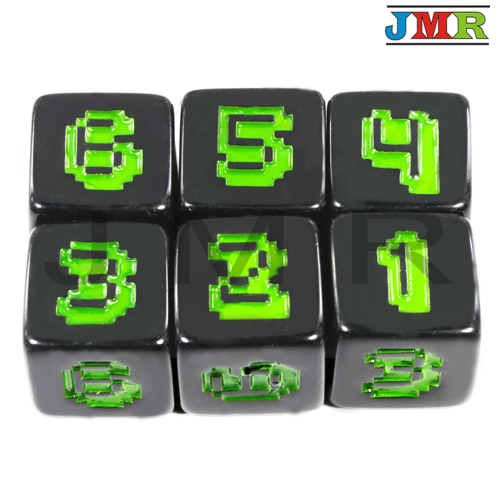 Набор цифровых игральных костей D6 18 мм 6 шт./компл. пластиковый 6-сторонний кубик