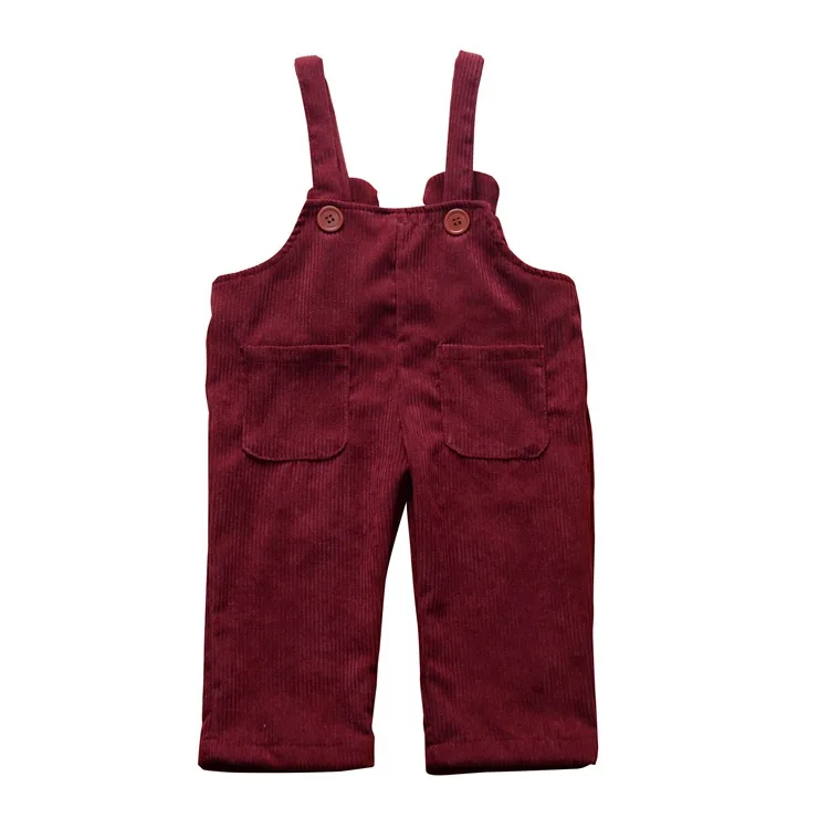 2019 детские комбинезоны осенние однотонные вельветовые штаны для мальчиков