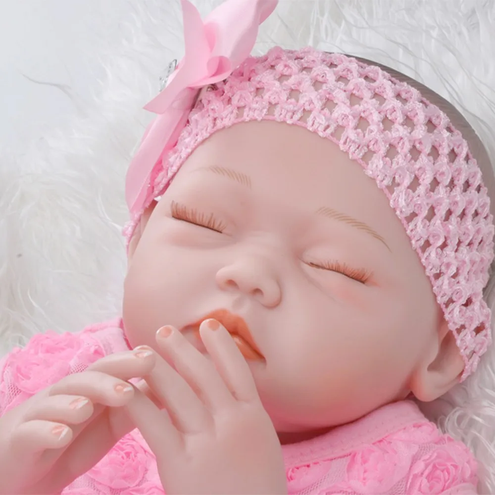 20 дюймов Reborn Baby Doll полный силиконовые Новорожденные куклы закройте глаза