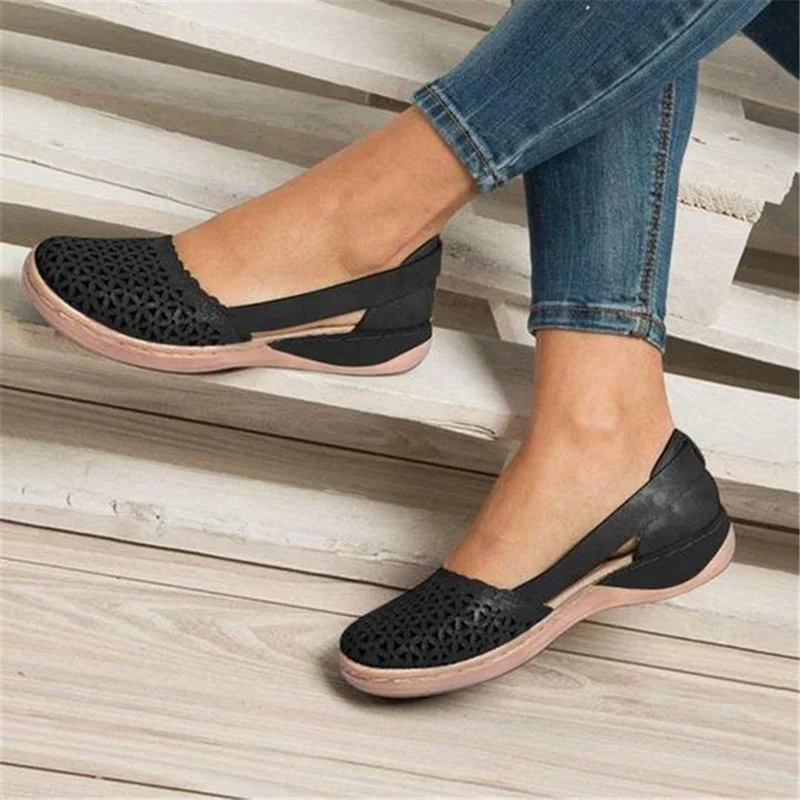 

2021 Women's Sandals Summer Handmade Ladies Shoes Leather Breathable Sandals Women Flats Retro Style Cusomized Support Slipper