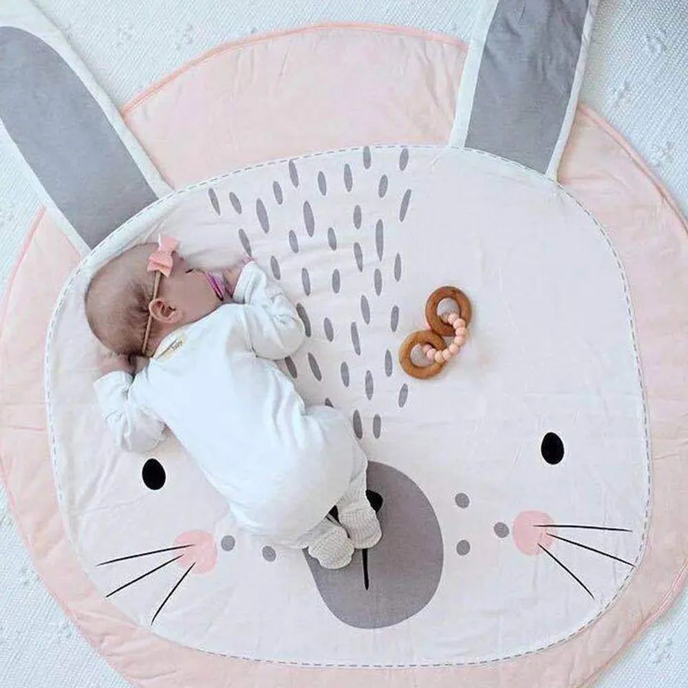 

Animals Kids Carpet Newborn Cartoon Baby Play Mat Infant Room Décor Toys Rug Crawling Blanket Cotton Round Children's Mat 90 CM