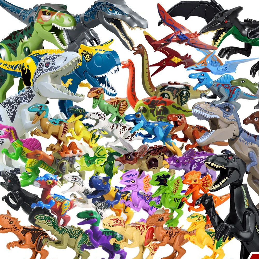 

Assembled Building Blocks Toys Big Size Dinosaur World Triceratops Tyrannosaurus Children Animal Model Bricks Toy for Boys Gifts