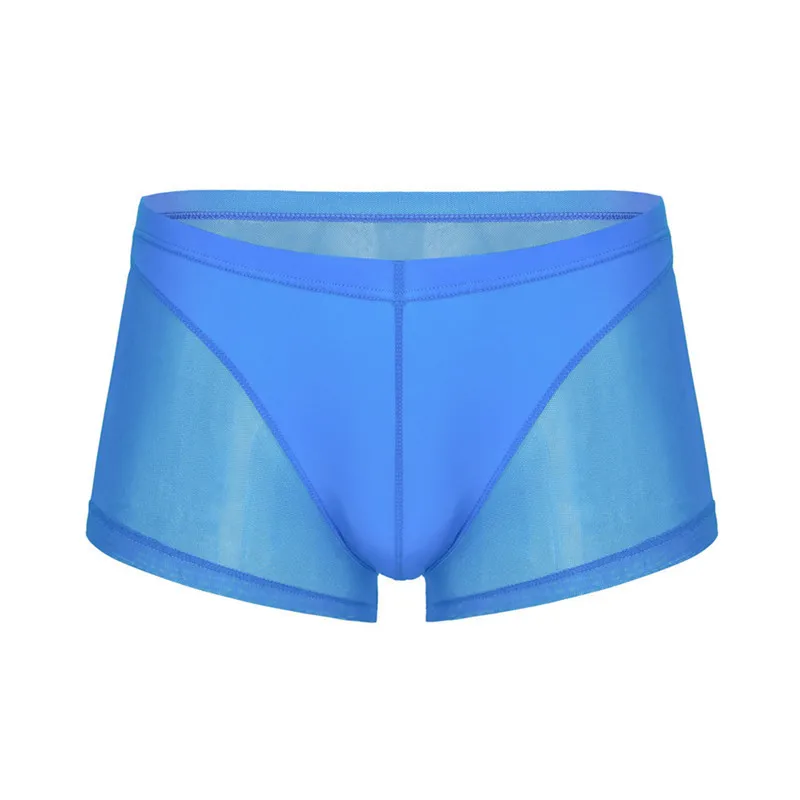 6PCS Underwear Men Boxers Super Soft and Comfortable Ice Silk Sheer Transparent Mesh Men's Boxer Shorts Sexy Exotic Underwear