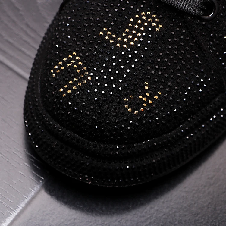 Новые роскошные дизайнерские мужские туфли со стразами кроссовки в стиле панк