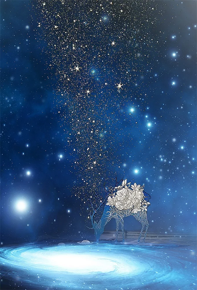 Laeacco Сказочный сказочный лес олень Звездная ночь Живописный фон для фотосъемки