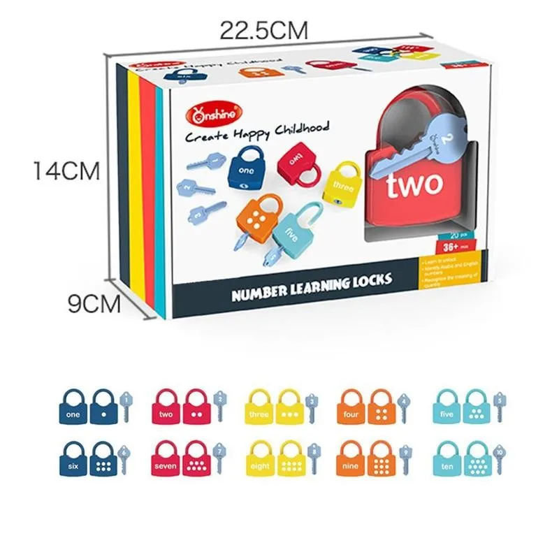 

1 Set Locks Unlock Awareness Preschool Toy Learning Numbers Locking Educational Kids Cognitive Toy For Children Gift Early K9A9