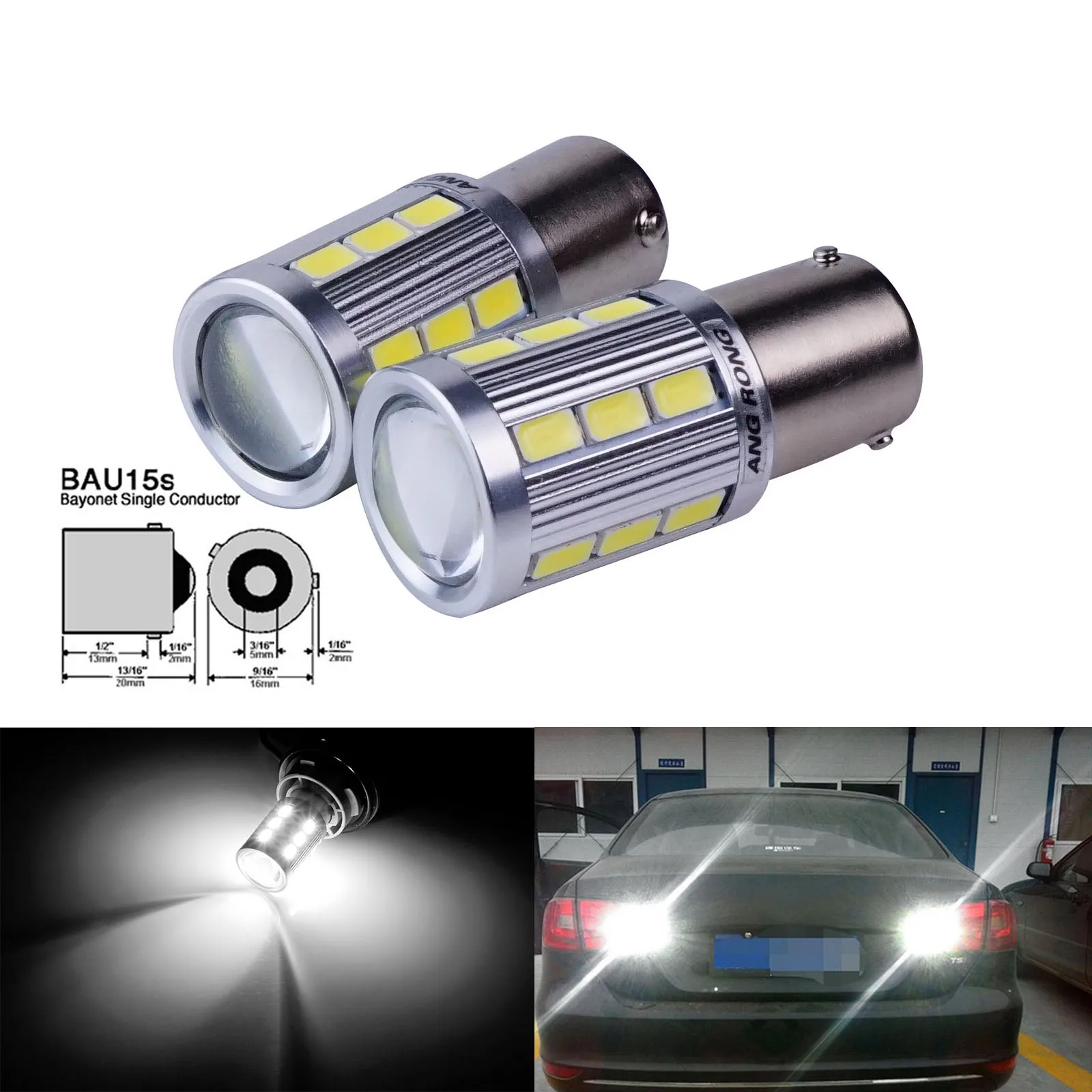 Фонарь заднего хода ANGRONG 2x581 PY21W BAU15s RY10W S25 | Автомобили и мотоциклы