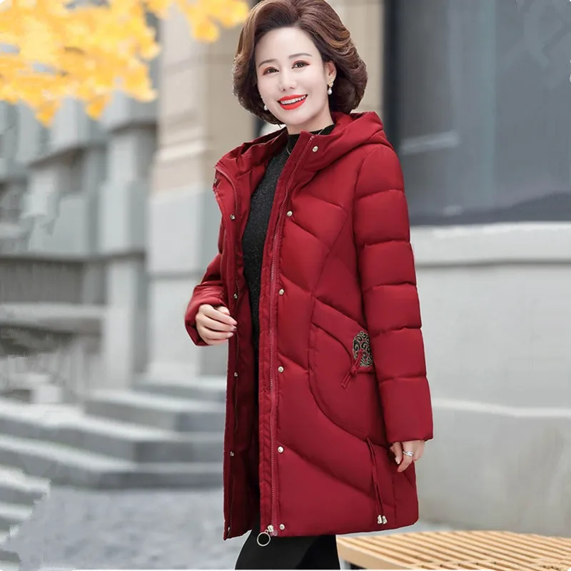 Зимнее пальто UHYTGF женский пуховик с капюшоном и защитой от холода теплое