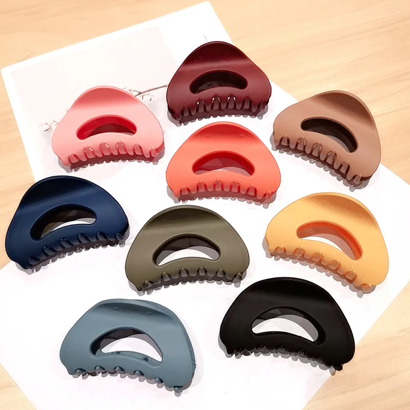 

Fashion Geometric Matte Hair Clips Acrylic Hair Claws For Women Girls Frosted Solid Color Makeup Barrette Hair Accessories
