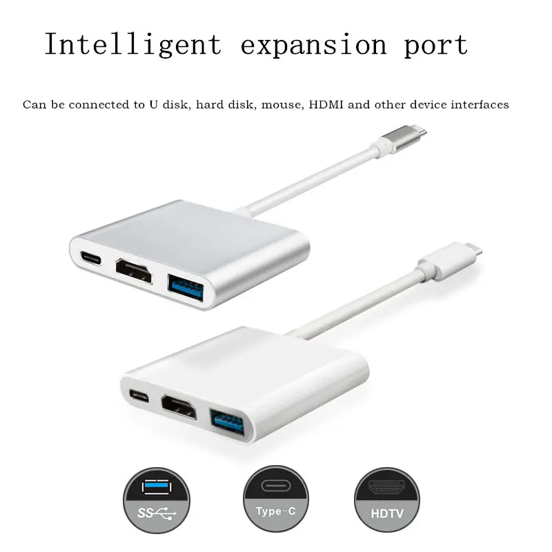 Высокоскоростное зарядное устройство с 3 usb-портами для USB3.0 4K HDMI USB-C OTG адаптер для порт зарядки Micro USB для смартфонов Apple Macbook Планшетные ПК ноутбука, настольного компьютера, аксессуары