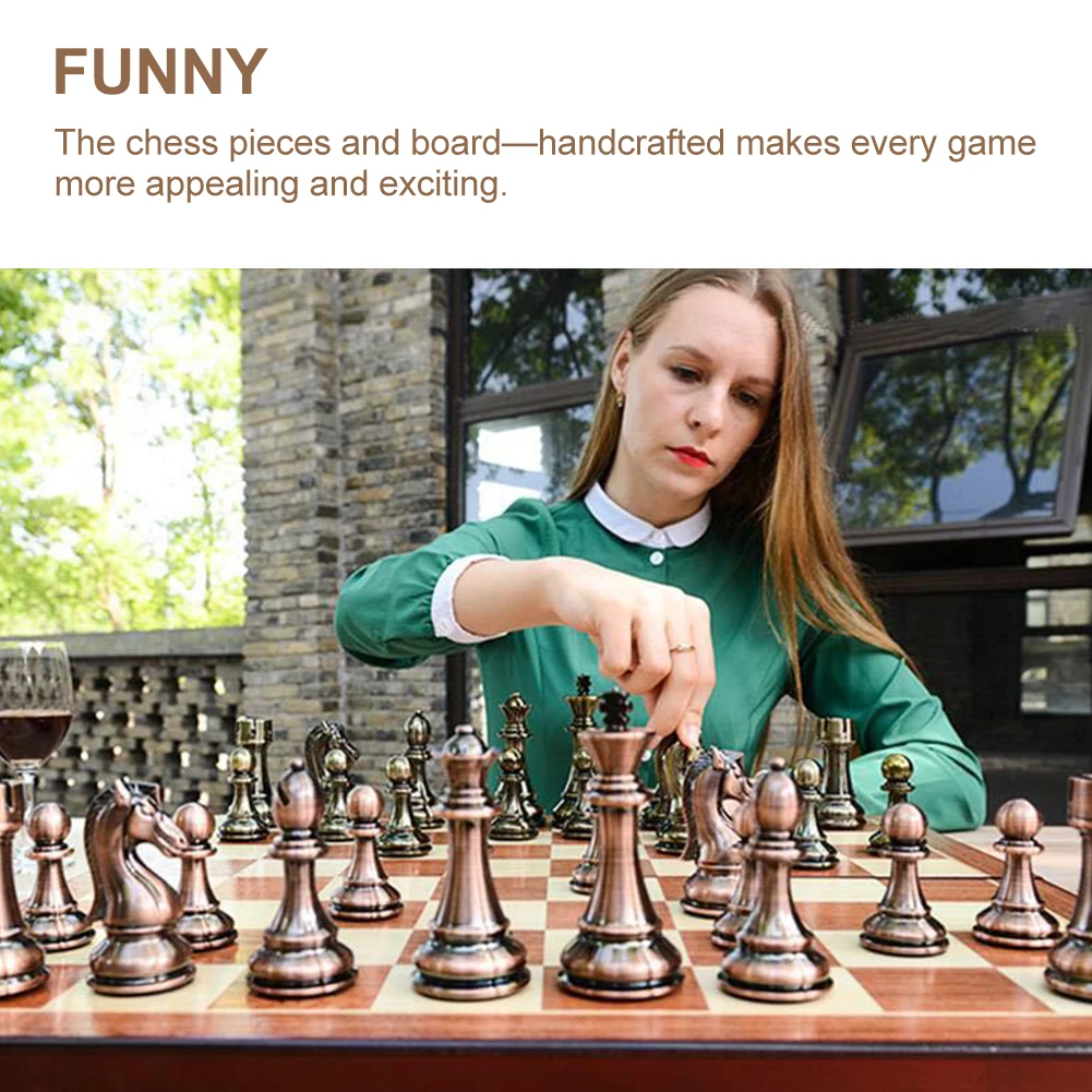 

International Fun Gift Box Metal Chess Set Chessboard Game Portable Adults Kids Handmade Entertainment Toy Professional Party