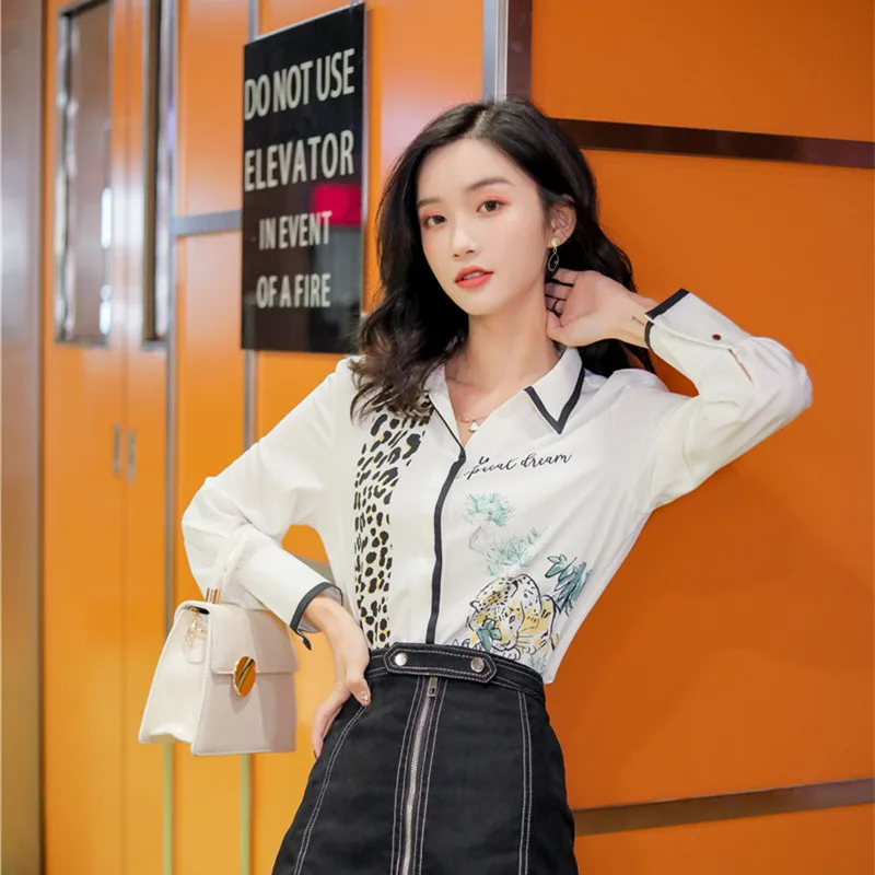 COIGARSAM Модная рубашка женские Топы новые весенние корейские стильные офисные