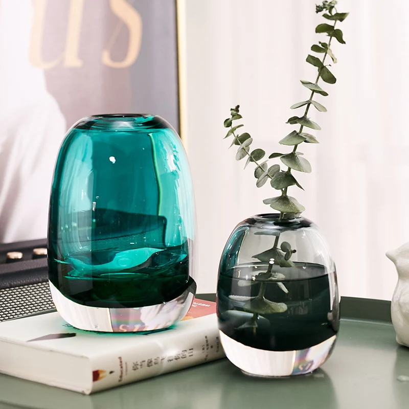 Утолщенная стеклянная ваза в форме капли воды декоративная для цветов