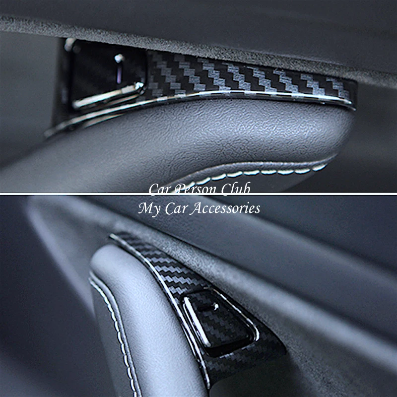 

Внутренняя дверь, замок для чаши, подлокотник, кнопка переключения, крышка, отделка из углеродного волокна для Tesla Model3, модель 3 2017-2021, автомоб...