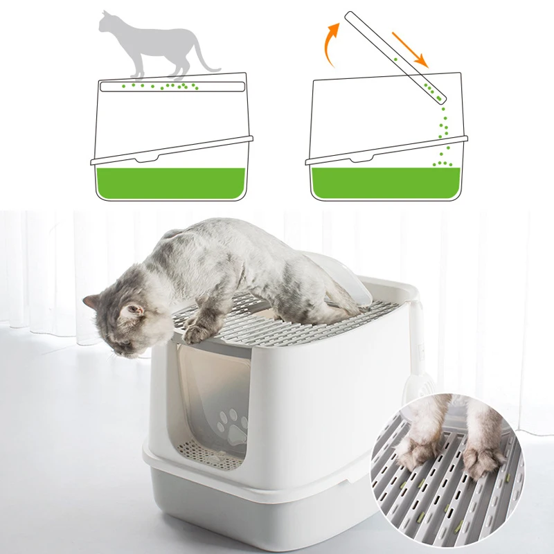 Контейнер для туалета домашних питомцев поднос кошек и собак с ковшом чистки
