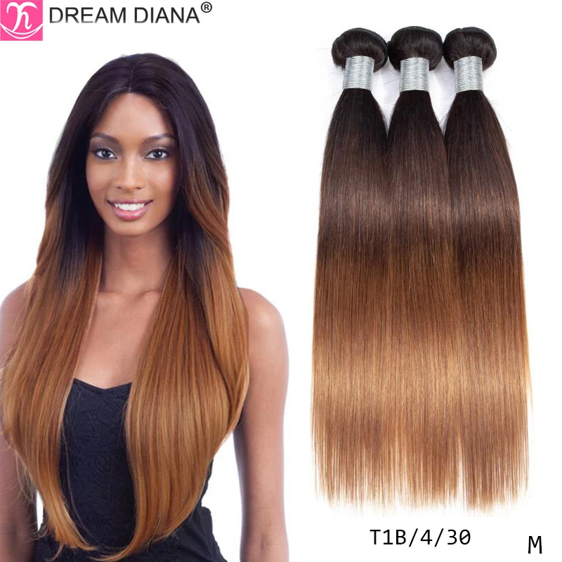 DreamDiana Ombre Перуанские Прямые Пучки Волос 1B/4/30 27 99J 2/3 тон предварительно цветной Remy