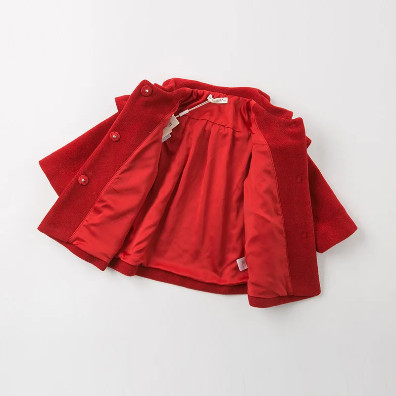 DB11739 dave bella зимнее пальто для маленьких девочек с карманами и рюшами детские топы