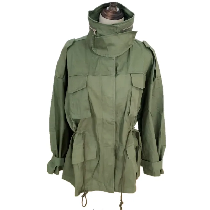 Женская ветровка с воротником-стойкой короткий Тренч в стиле сафари длинным