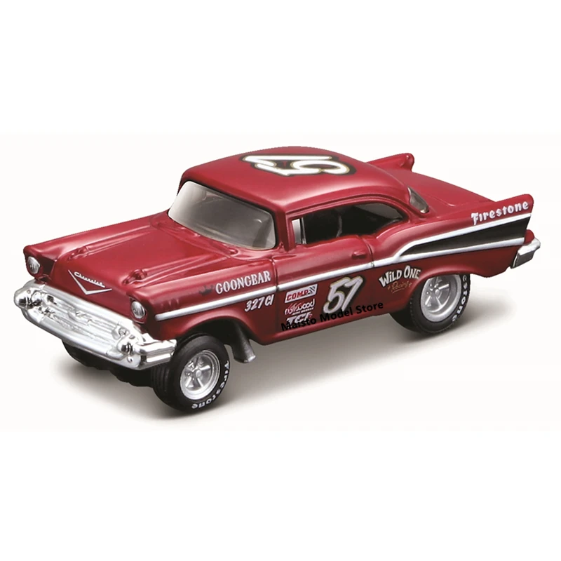 

Maisto 1:64 DESIGN Outlaws 1957 Chevrolet Bel Air die-cast precision model car Model collection gift