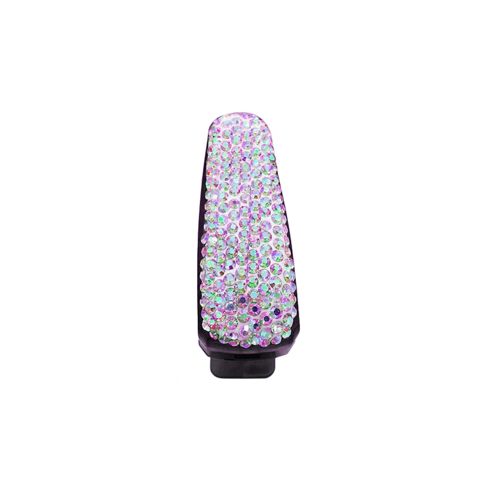 Автомобильный Стайлинг Bling автомобильный футляр для солнечных очков алмазный горный хрусталь Блестящий автомобильный козырек солнцезащитные очки клип держатель - Название цвета: Rainbow