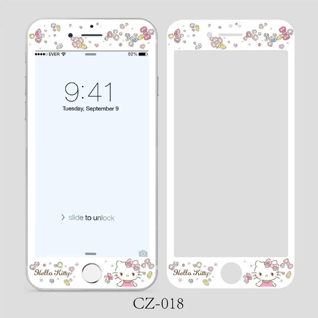 3D 9H полное покрытие закаленное стекло Защита экрана для iPhone 6 6S 7 8 Plus мультяшный
