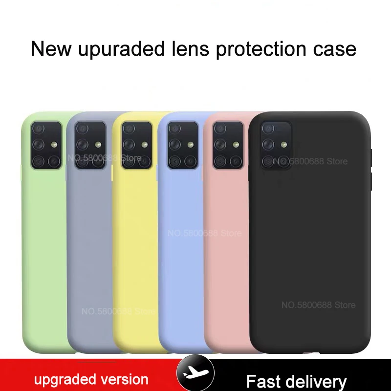 Жидкий силикагель 1:1 Официальный чехол для Samsung Galaxy A10 A20 A30 A40 A50 A51 A30S A60 A70 мягкий